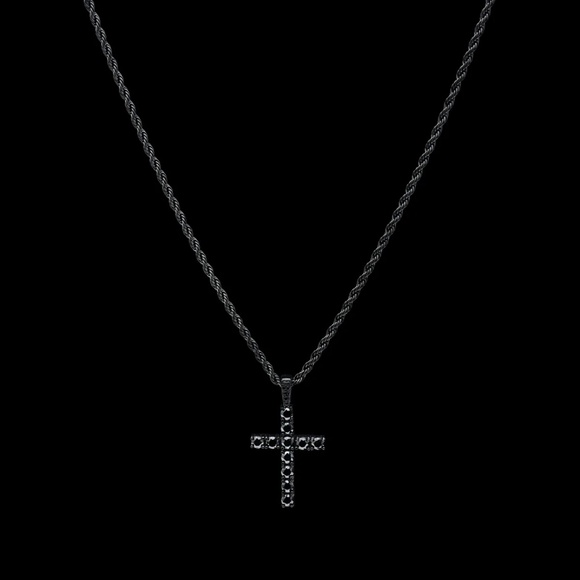 RGMNT ICED CROSS PENDANT - BLACK - Picture 1 of 5